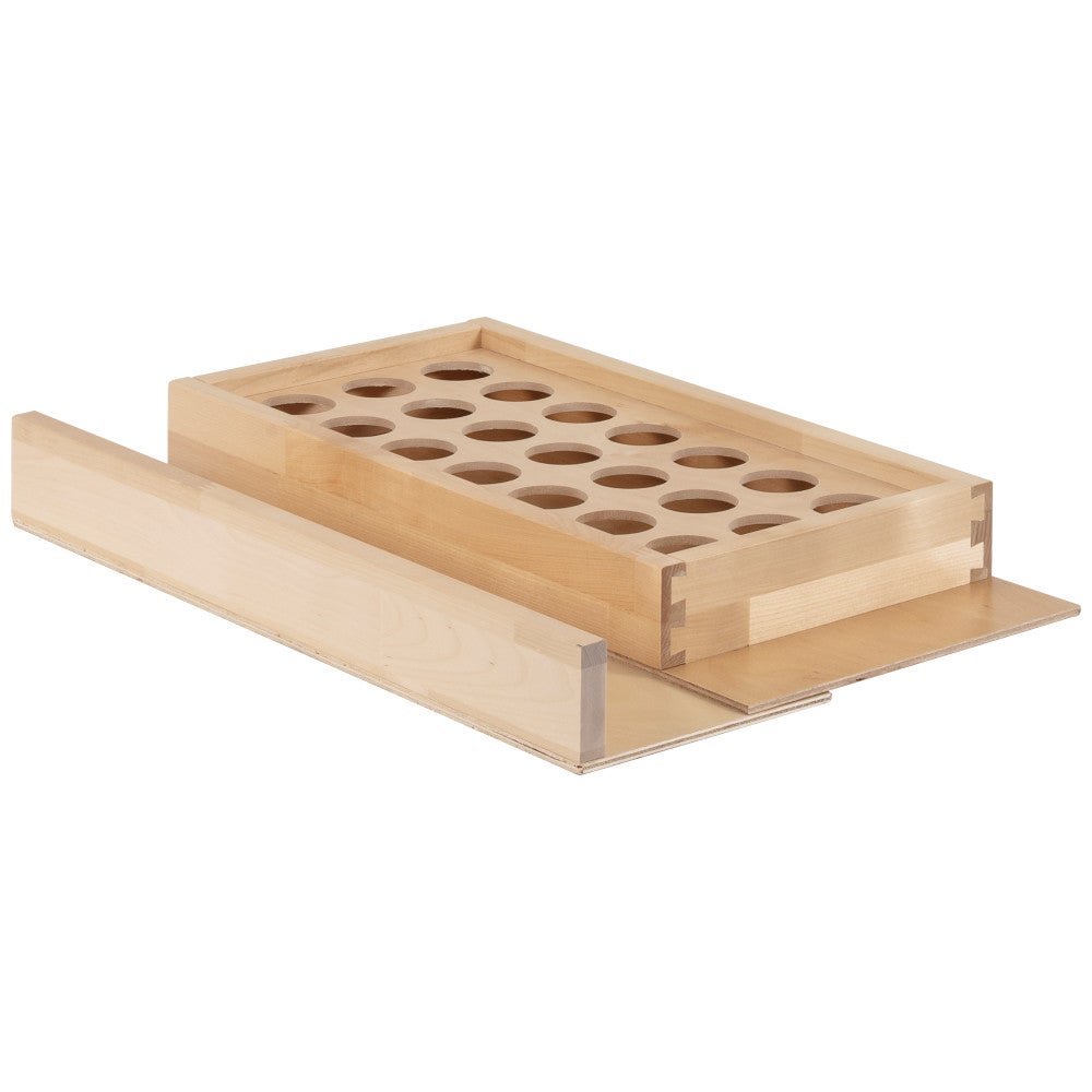 Coffee pod drawer insert extended for a wider drawer