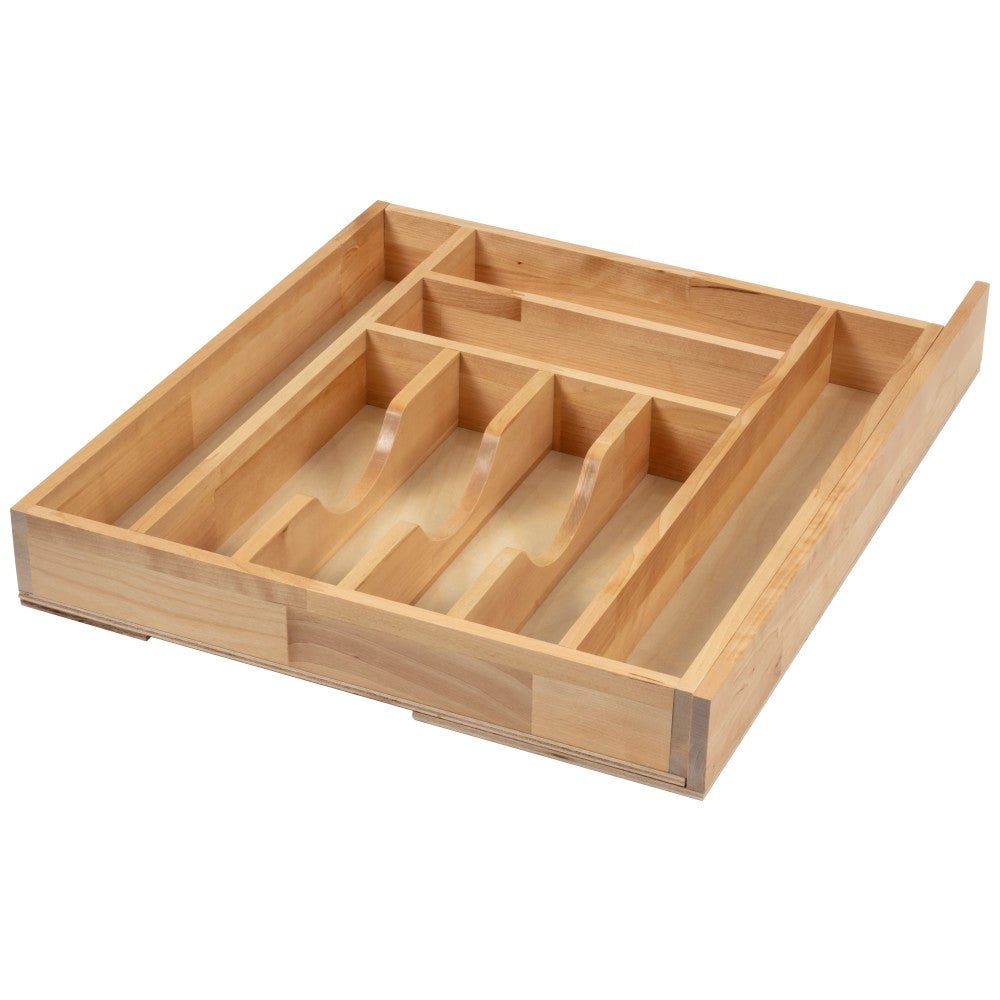 Wide cutlery drawer insert with ten compartments