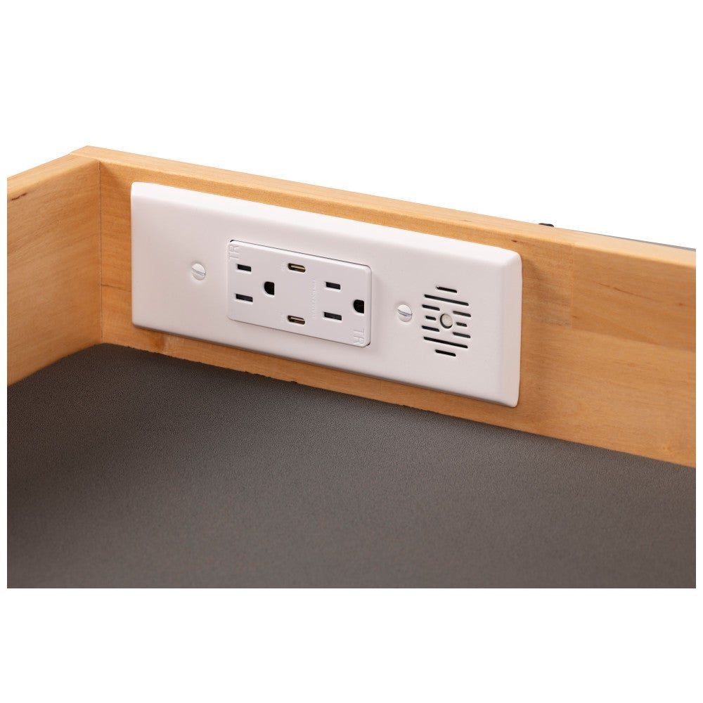 Two tamper-resistant AC outlets with USB-C charging ports