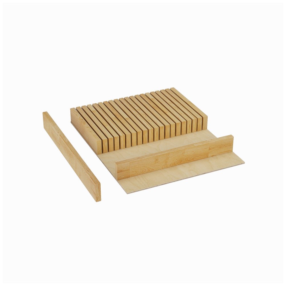 Knife block drawer insert with transition board