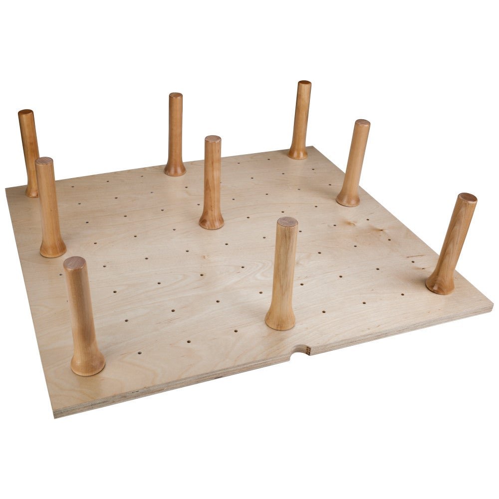 Birch peg board drawer insert with movable wooden pegs