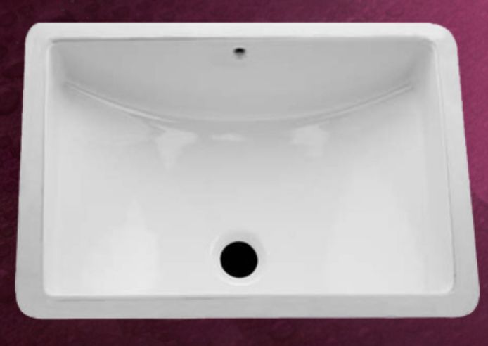 Rectangular white ceramic vanity sink