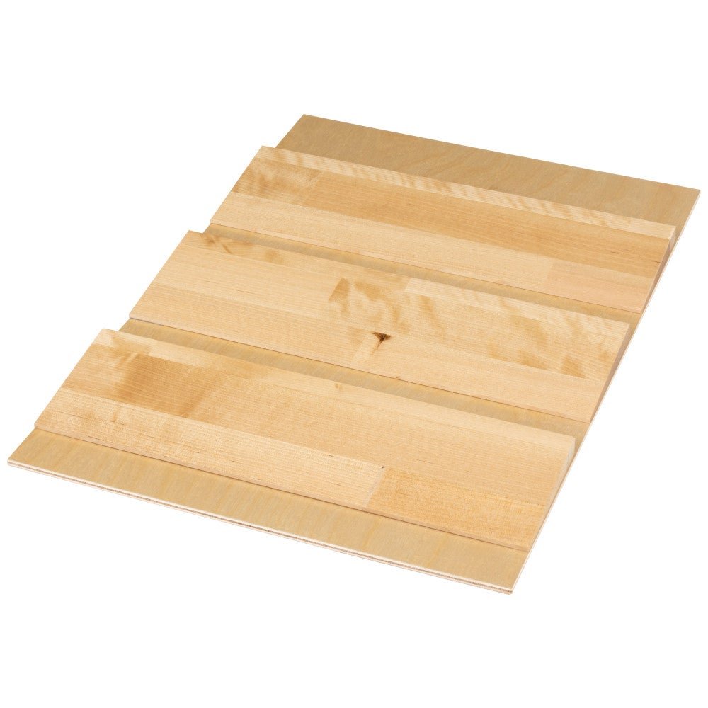 Birch spice drawer insert with staggered tiers
