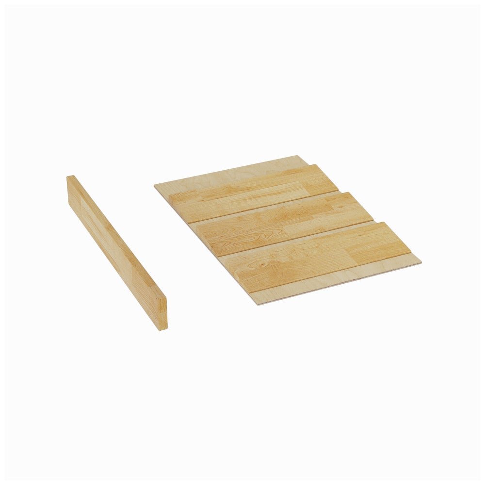 Spice drawer insert with transition board for using two side by side