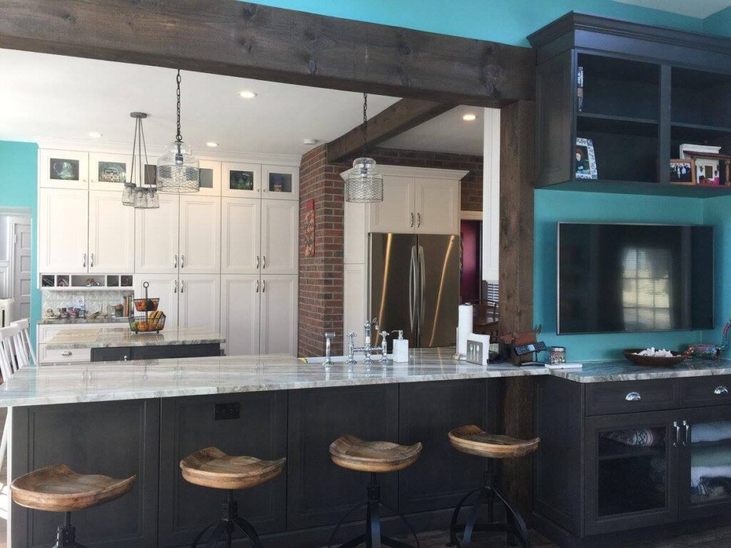 West Roxbury Victorian Kitchen and Living Room – photo 10 of 19