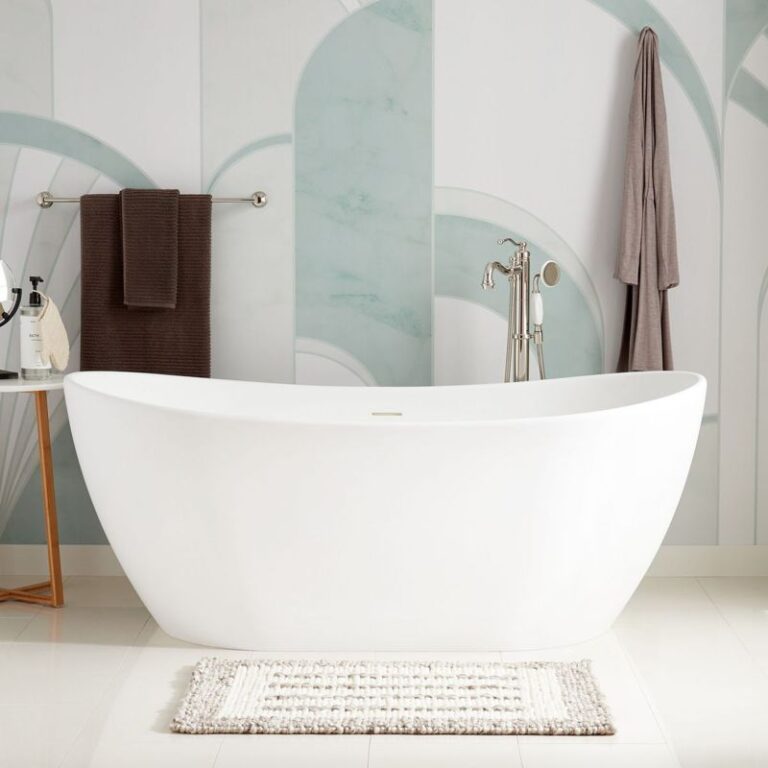 64" Winifred Solid Surface Freestanding Tub - Matte Finish