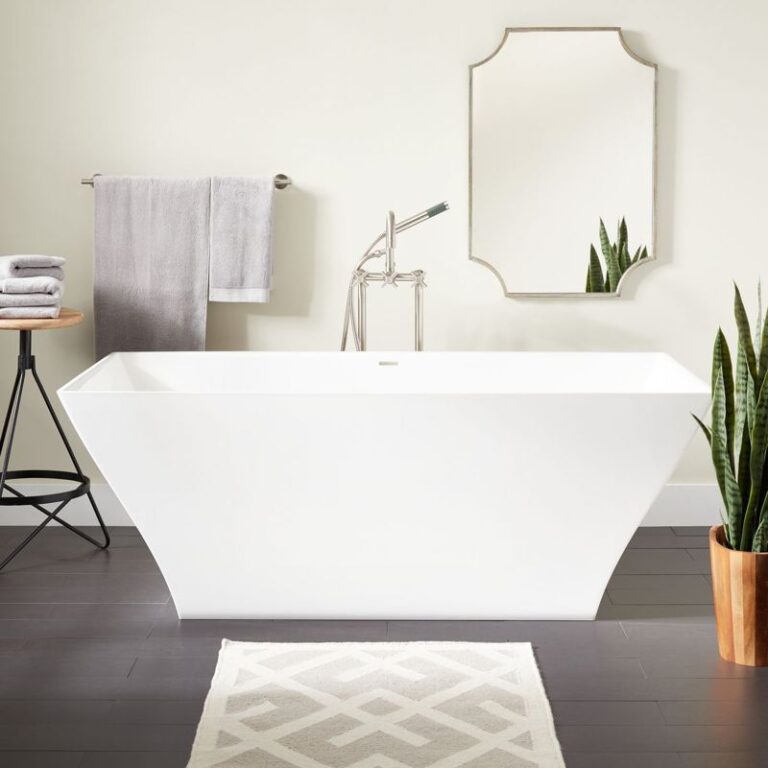 66" Carraway Solid Surface Freestanding Tub - Gloss Finish
