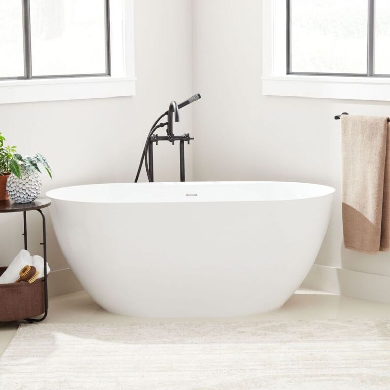 59" Patera Solid Surface Freestanding Tub