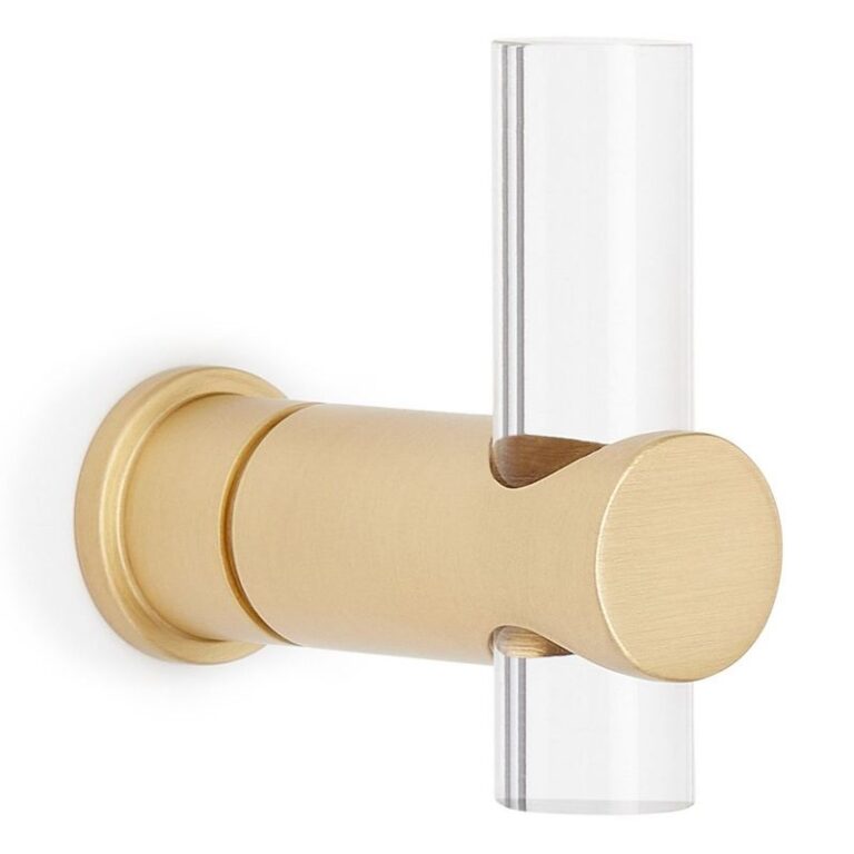 Clanora Acrylic Hook - Clear/Satin Brass