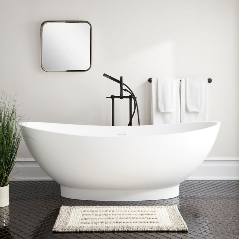 71" Brielle Solid Surface Freestanding Tub
