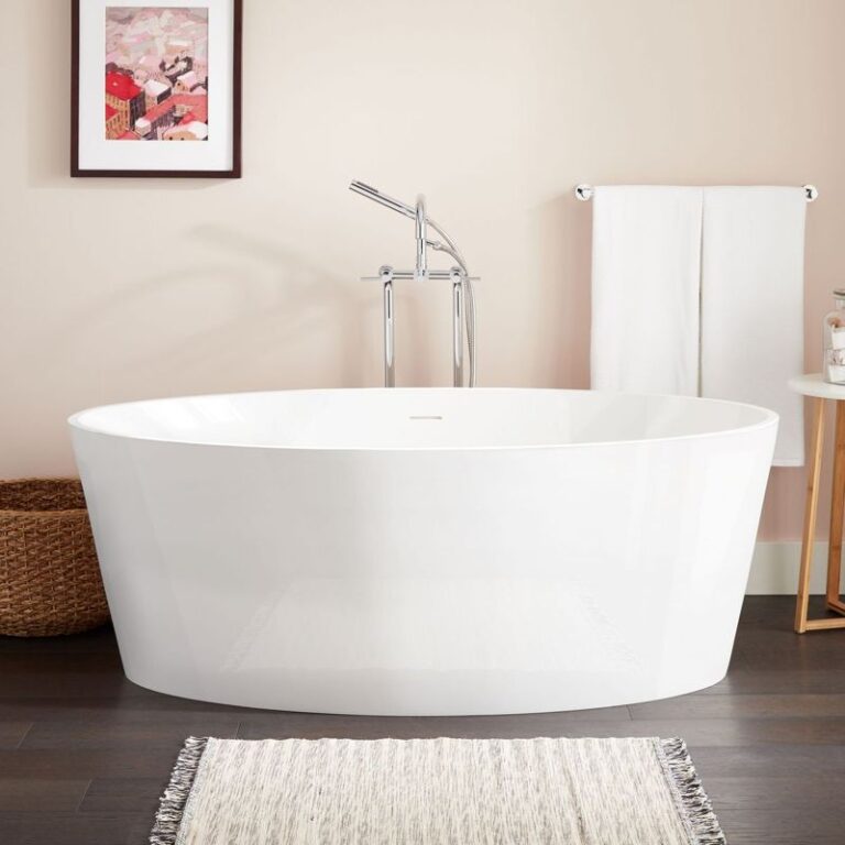 63" Lesa Solid Surface Freestanding Tub