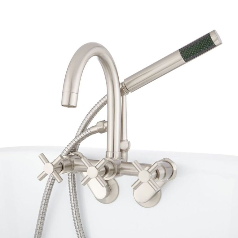 Sebastian Tub-Wall Mount Faucet with Variable Centers and Hand Shower