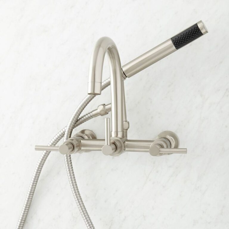 Sebastian Wall-Mount Tub Faucet with Lever Handles and Wall Couplers