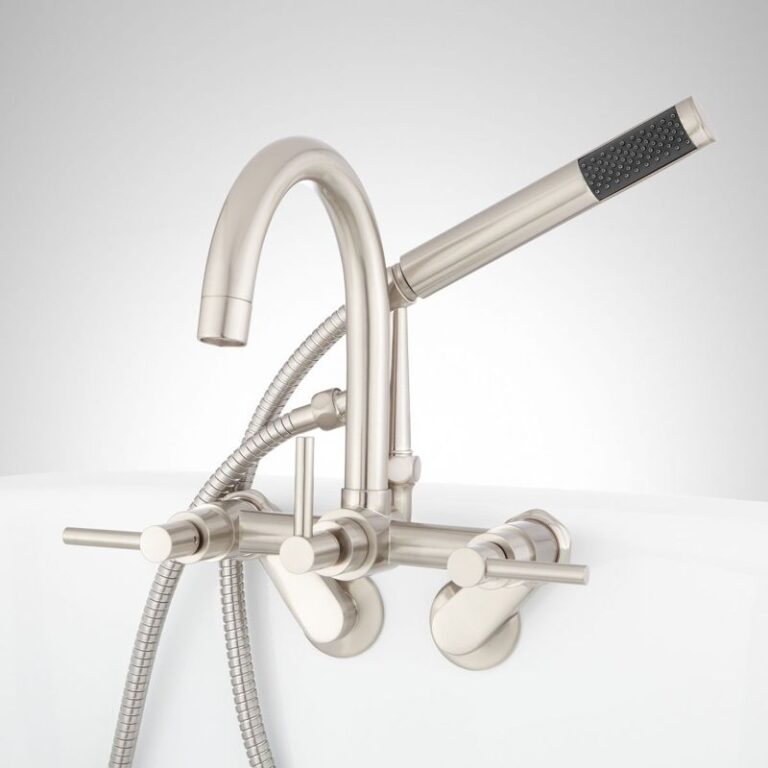Sebastian Tub Faucet with Variable Centers and Hand Shower