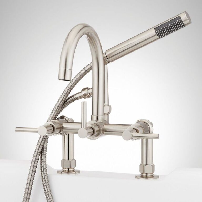 Sebastian Deck-Mount Tub Faucet and Hand Shower