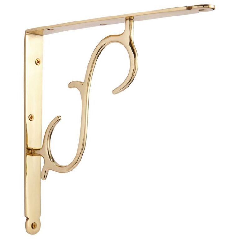 Simple Scrollwork Brass Shelf Bracket