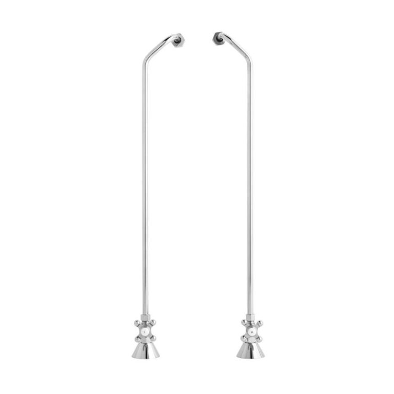Double Offset Tub Supplies with Cross Handle Valves for Copper Pipe
