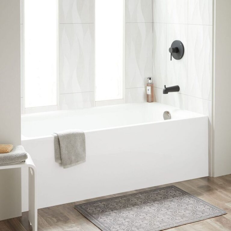 60" x 32" Sitka Acrylic Alcove Soaking Tub