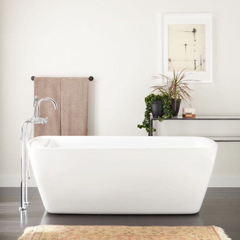 67" Zaida Acrylic Freestanding Tub Slotted Overflow