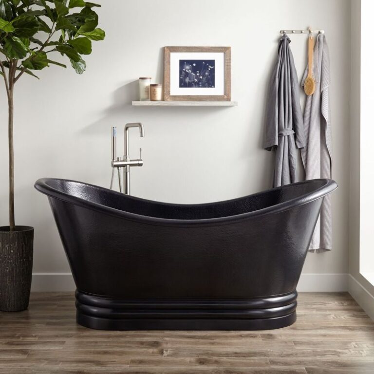71" Raye Copper Double-Slipper Pedestal Soaking Tub - Rolled Rim