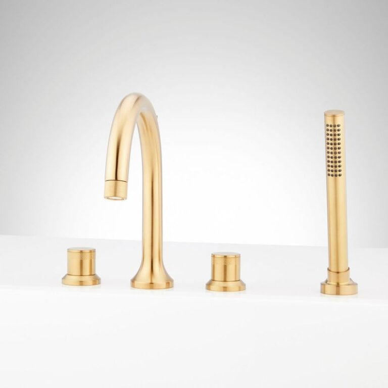 Lentz 4-Hole Roman Tub Faucet and Hand Shower