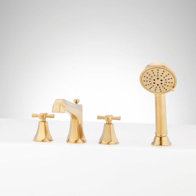 Elita 4-Hole Roman Tub Faucet and Hand Shower