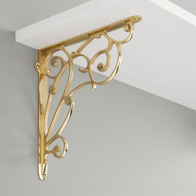 Lienna Scrollwork Brass Shelf Bracket