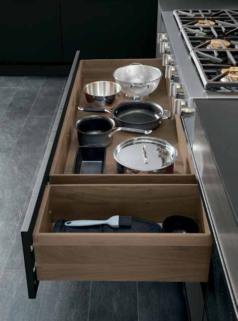 Omega Blueprint extra-wide drawer with an additional compartment hidden behind one continuous drawer front